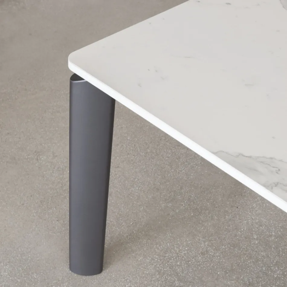 Tavolo Allungabile a 298 cm in Ceramica e Metallo Made in Italy - Tulipano Viadurini
