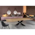 Tavolo Allungabile a 300 cm con Base in Metallo e Piano in Rovere - Marina Viadurini