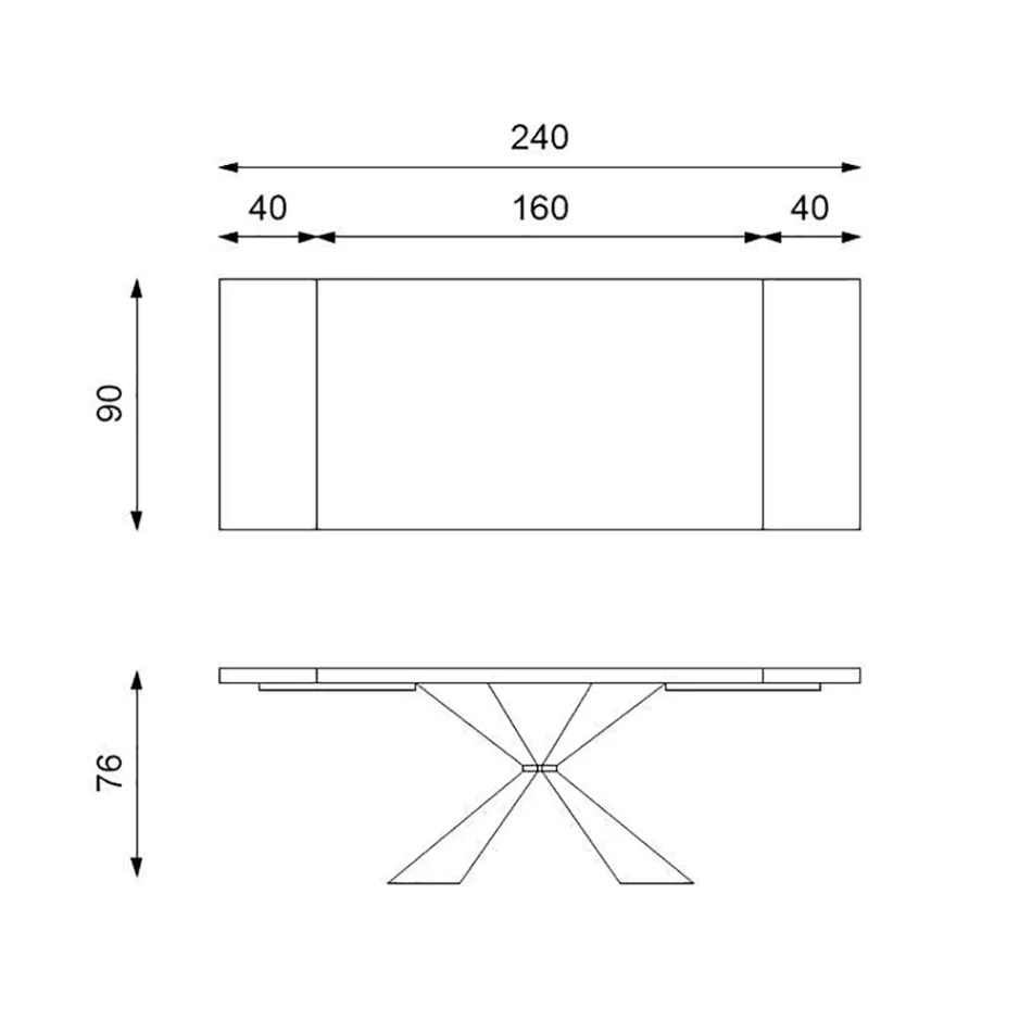 Tavolo Allungabile a 300 cm con Base in Metallo e Piano in Rovere - Marina Viadurini