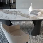 Tavolo Allungabile a 300 cm in Metallo e Piano in Pietra Sinterizzata - Taviria Viadurini