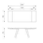 Tavolo Allungabile a 300 cm in Rovere Impiallacciato e Base in Alluminio - Travis Viadurini