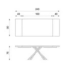 Tavolo Allungabile a 300 cm in Rovere Impiallacciato e Base in Metallo Nero - Xino Viadurini
