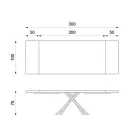 Tavolo Allungabile a 300 cm in Rovere Impiallacciato e Base in Metallo Nero - Xino Viadurini