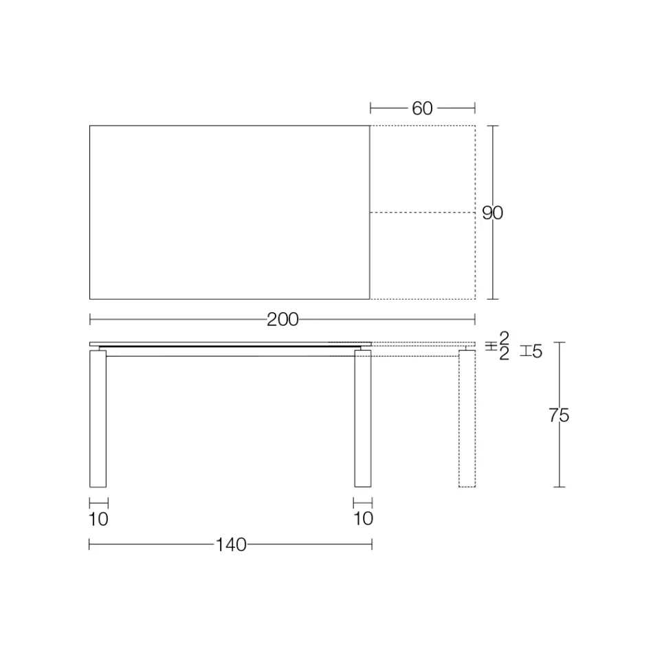 Tavolo Allungabile a 310 cm con Piano in Nobilitato e Base in Metallo - Spilla Viadurini