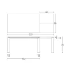 Tavolo Allungabile a 310 cm con Piano in Nobilitato e Base in Metallo - Spilla Viadurini