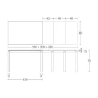 Tavolo Allungabile a 310 cm con Piano in Nobilitato e Base in Metallo - Spilla Viadurini