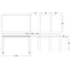 Tavolo Allungabile a 310 cm con Piano in Nobilitato e Base in Metallo - Spilla Viadurini