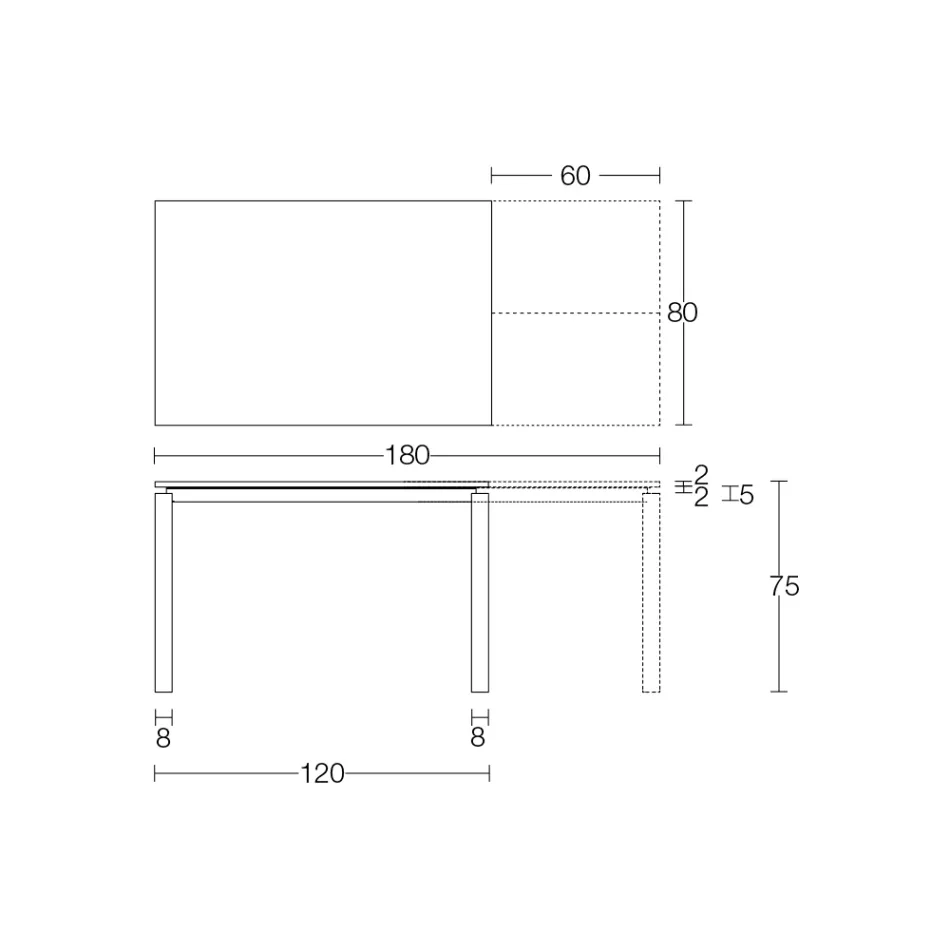 Tavolo Allungabile a 310 cm con Piano in Nobilitato e Base in Metallo - Spilla Viadurini