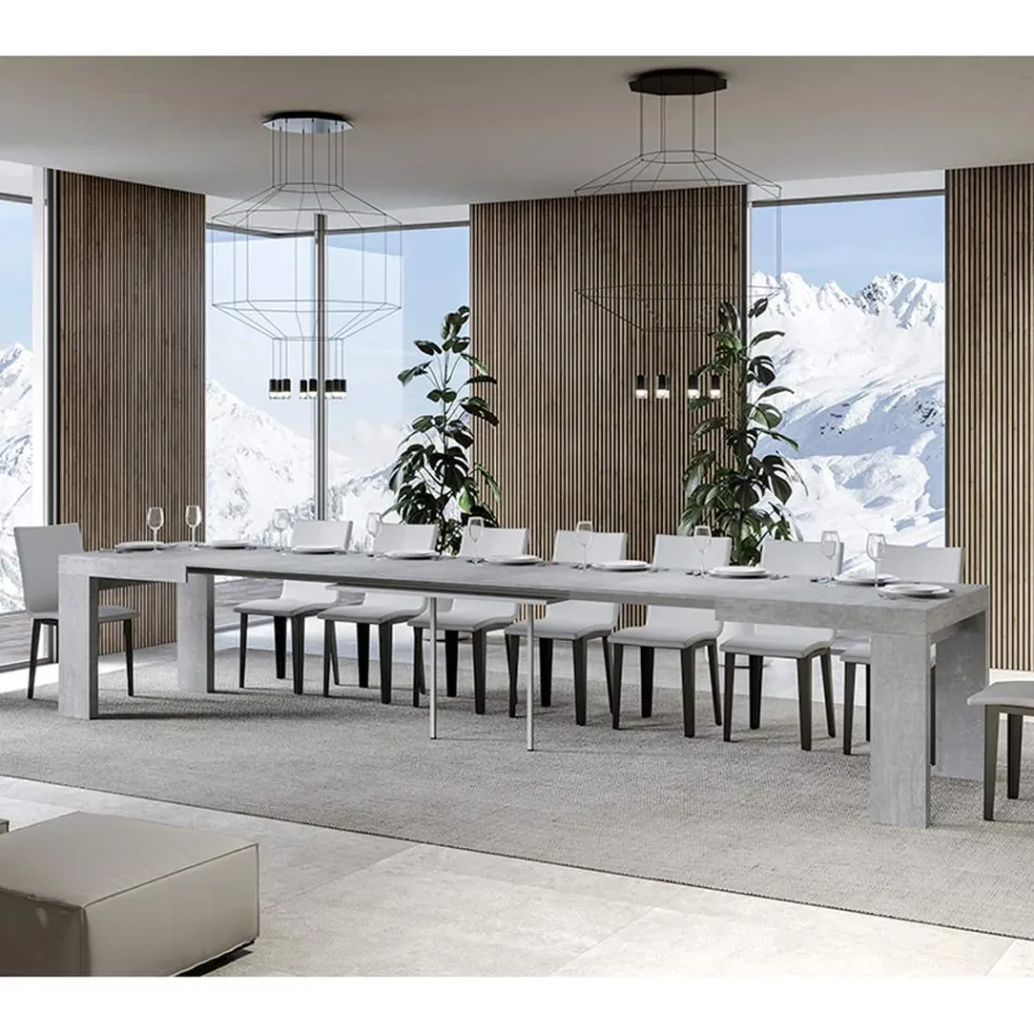 Tavolo Allungabile a 440 cm in Microparticelle di Legno Made in Italy - Albero Viadurini