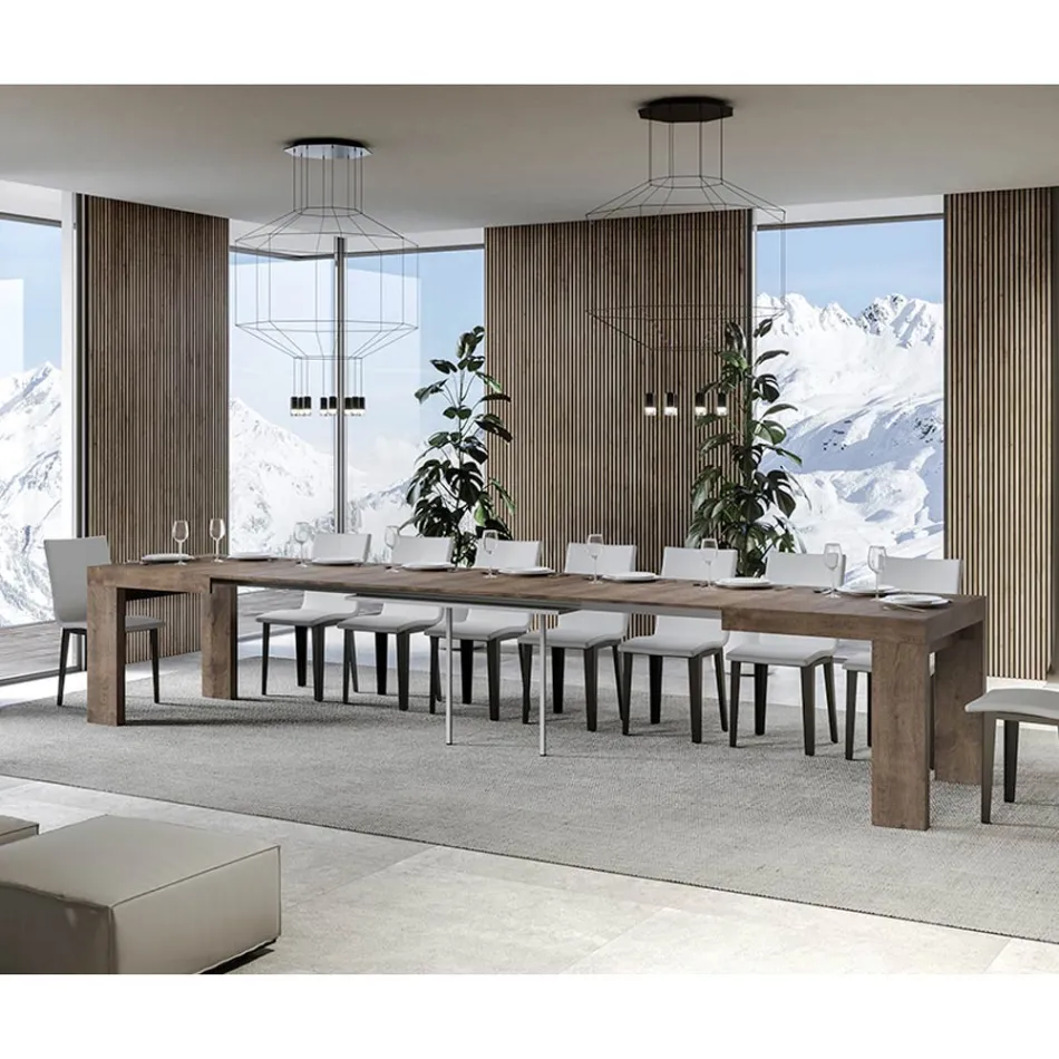 Tavolo Allungabile a 440 cm in Microparticelle di Legno Made in Italy - Albero Viadurini