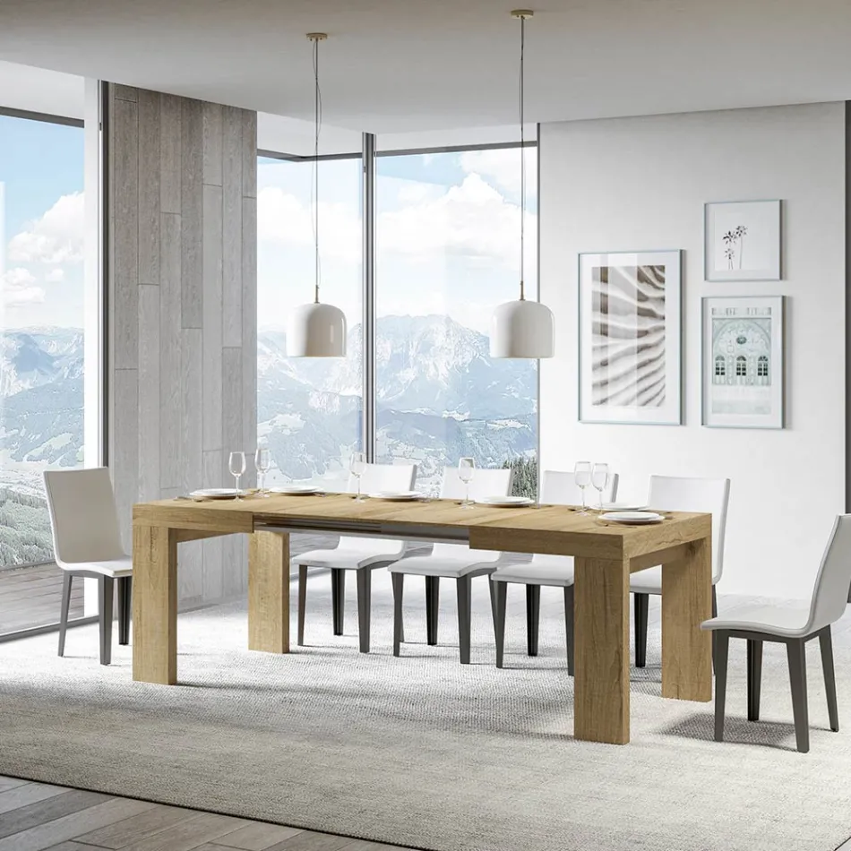 Tavolo Allungabile a 440 cm in Microparticelle di Legno Made in Italy - Albero Viadurini