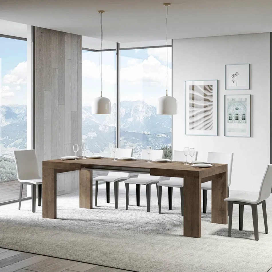 Tavolo Allungabile a 440 cm in Microparticelle di Legno Made in Italy - Albero Viadurini