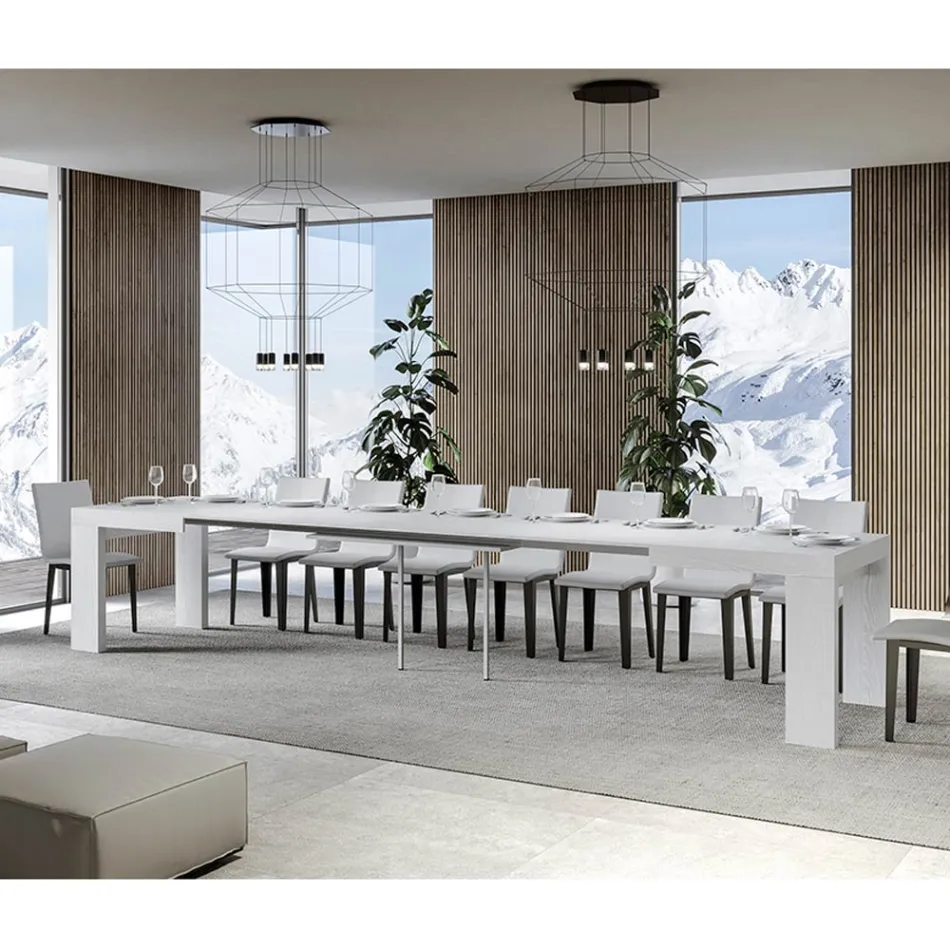 Tavolo Allungabile a 440 cm in Microparticelle di Legno Made in Italy - Albero Viadurini