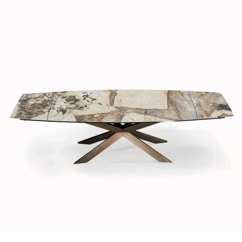 Tavolo Allungabile a Botte con Allunghe Integrate Made in Italy - Grotta  Viadurini