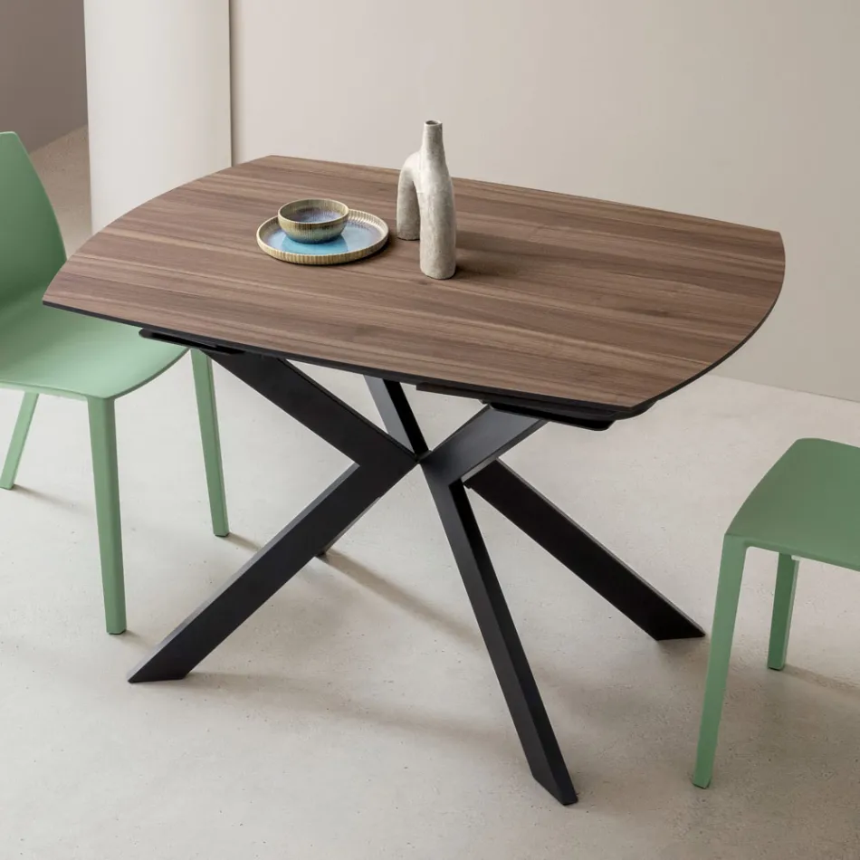 Tavolo Allungabile a Botte in HPL Stratificato di Diverse Finiture - Incontro Viadurini