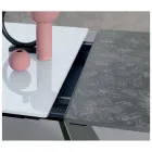 Tavolo Allungabile con Allunga Laterale in Vetro Finitura Latte - Aperol Viadurini