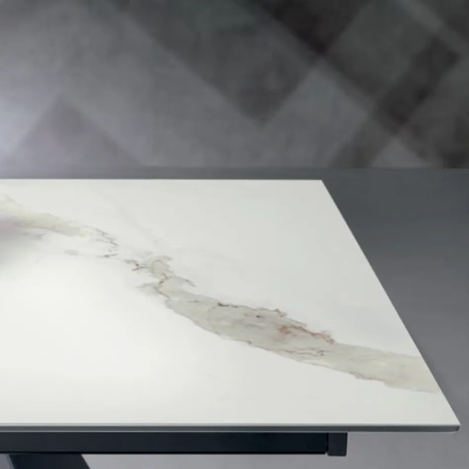 Tavolo Allungabile con Allunga Laterale in Vetroceramica - Aperol Viadurini