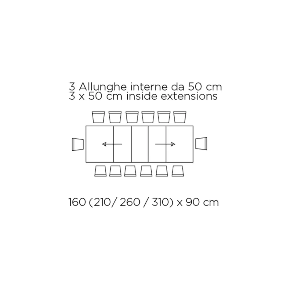 Tavolo Allungabile con Apertura Centrale Sincronizzata in Laminato - Settimmio  Viadurini