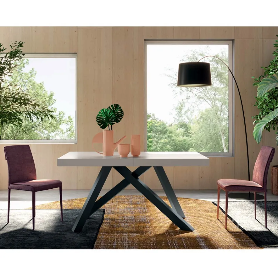 Tavolo Allungabile con Apertura Centrale Sincronizzata in Laminato - Settimmio  Viadurini