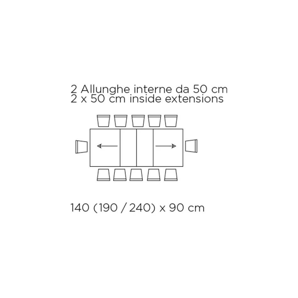 Tavolo Allungabile con Apertura Centrale Sincronizzata in Laminato - Settimmio  Viadurini