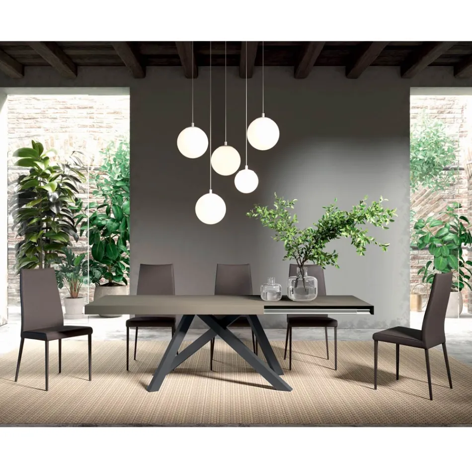 Tavolo Allungabile con Apertura Laterale Sincronizzata in Melaminico - Settimmio  Viadurini