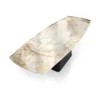 Tavolo Allungabile con Base in Acciaio e Piano in Ceramica Finitura Marmo - Emilia  Viadurini