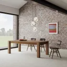 Tavolo Allungabile con Gambe e Piano Impiallacciati Made in Italy - Tash Viadurini