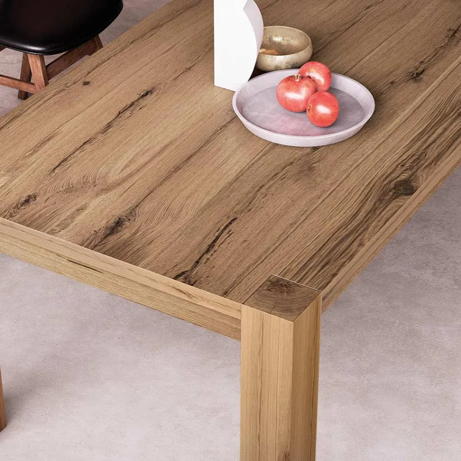 Tavolo Allungabile con Gambe e Piano Impiallacciati Made in Italy - Tash Viadurini