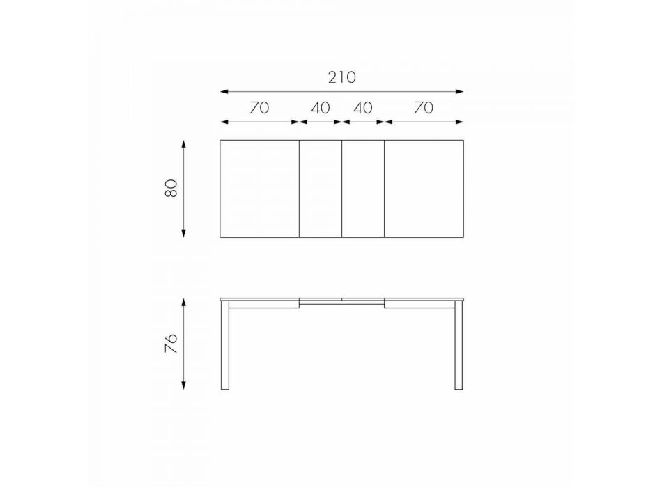 Tavolo allungabile con gambe in legno di faggio,L130/210xP80cm,Denisio Viadurini