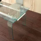 Tavolo allungabile con piano in vetro temperato Lord Viadurini