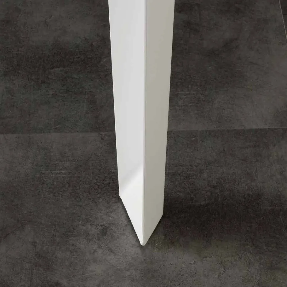 Tavolo allungabile con piano in vetro temperato moderno Baltimora Viadurini