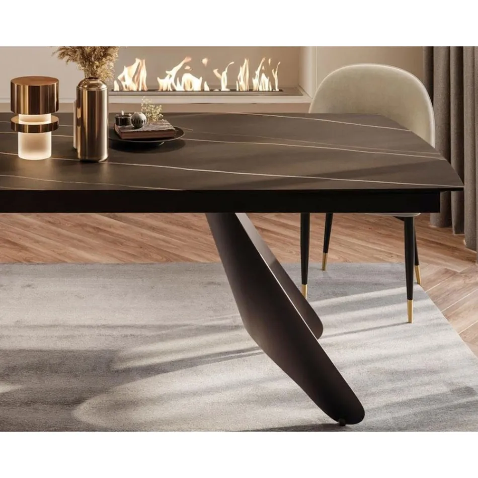 Tavolo Allungabile da 180 a 260 cm con Piano in Gres Sintered Stone - Eclisso Viadurini