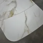 Tavolo Allungabile da 180 a 260 cm in Gres Sintered Stone Finitura Calacatta - Vortex Viadurini