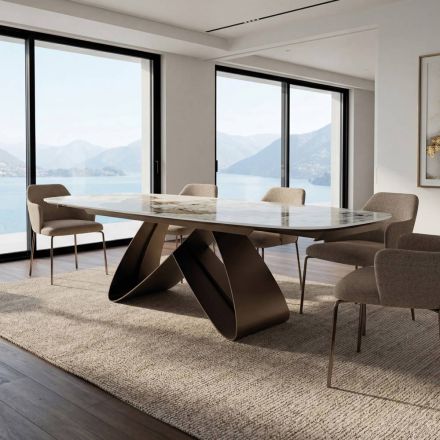 Tavolo Allungabile da 180 a 260 cm in Gres Sintered Stone Finitura Pandora - Orion Viadurini