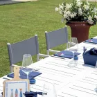 Tavolo Allungabile da Esterno con Piano a Doghe in Alluminio - Supernova Viadurini