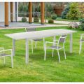 Tavolo Allungabile da Giardino con Piano e Base in Alluminio Bianco - Parler