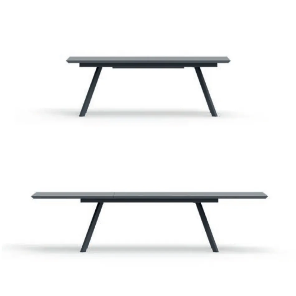 Tavolo Allungabile da Giardino in Acciaio Zincato Made in Italy – Brienne Viadurini