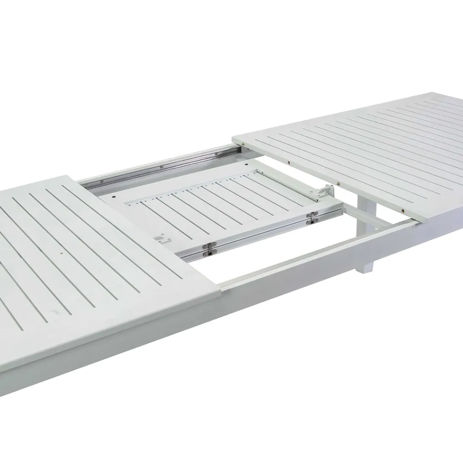 Tavolo Allungabile da Giardino in Alluminio con Piano a Doghe - Passaporto Viadurini