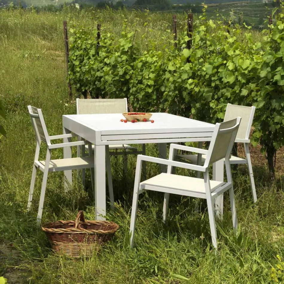 Tavolo Allungabile da Giardino Realizzato Interamente in Alluminio - Foglio Viadurini