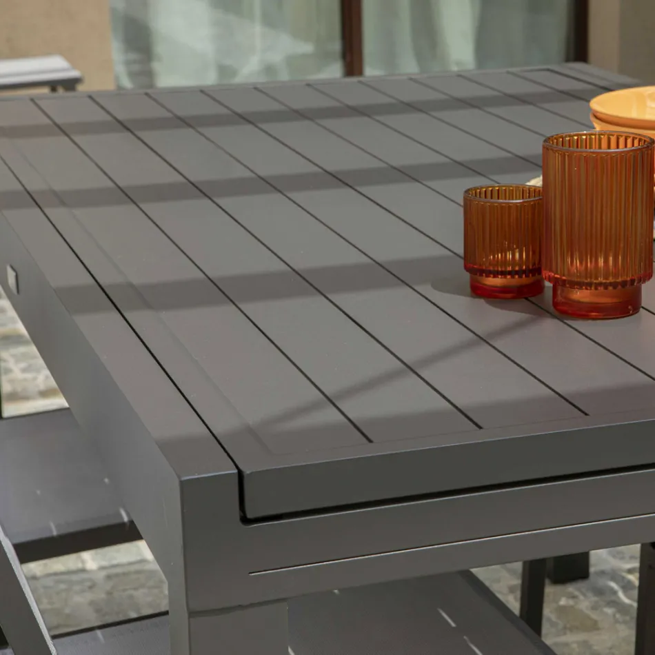 Tavolo Allungabile da Giardino Realizzato Interamente in Alluminio - Foglio Viadurini