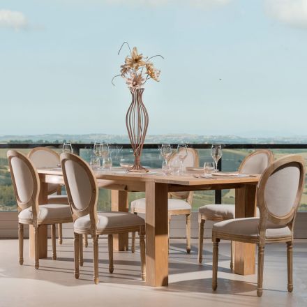 Tavolo Allungabile da Soggiorno Realizzato in Legno Teak Massello - Fidia Viadurini