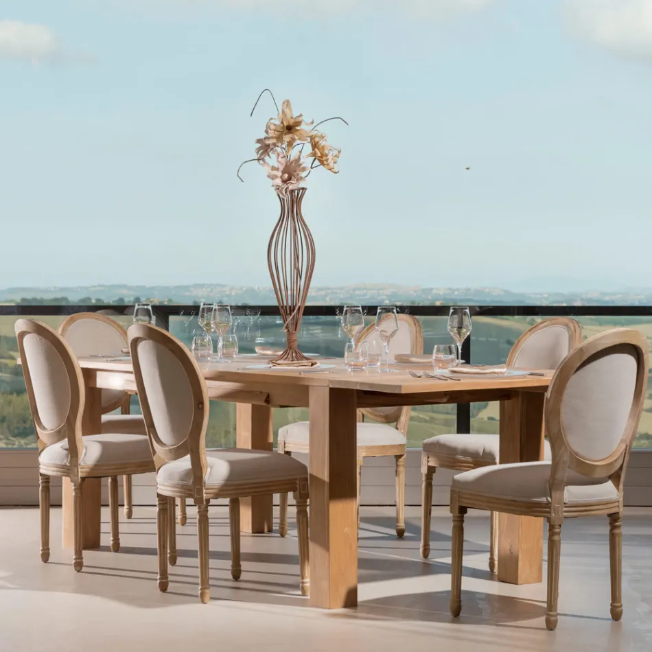 Tavolo Allungabile da Soggiorno Realizzato in Legno Teak Massello - Fidia Viadurini