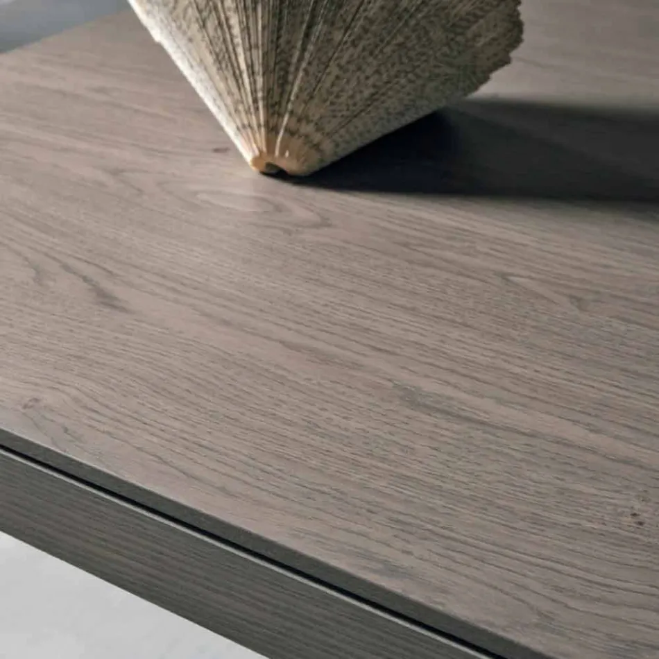 Tavolo allungabile di design in legno rovere fatto in Italia Zerba Viadurini