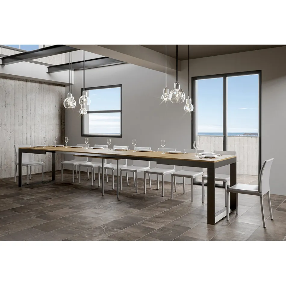 Tavolo Allungabile di Design Moderno in Legno Nobilitato - Badesi Viadurini