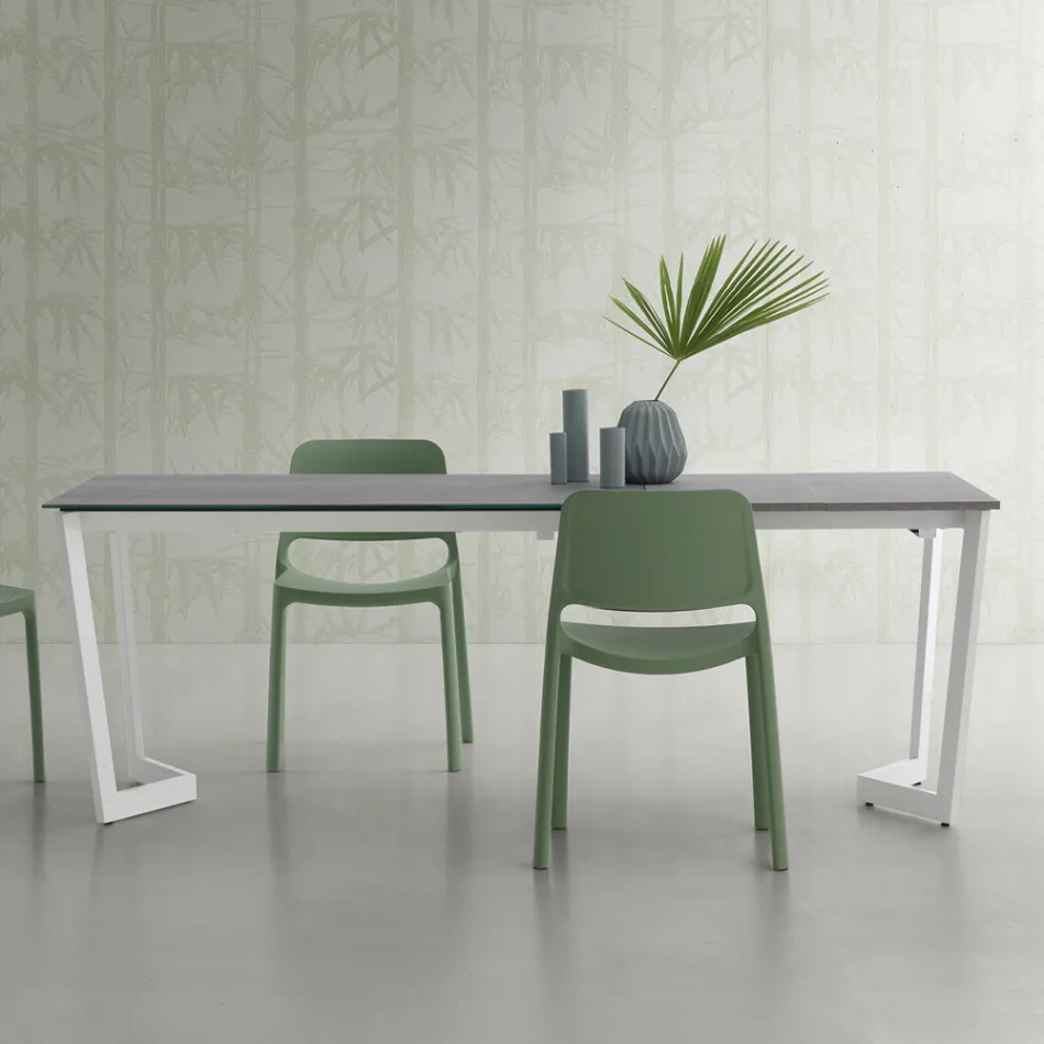 Tavolo Allungabile Fino 238 cm con Piano in Laminam Made in Italy - Pablito Viadurini