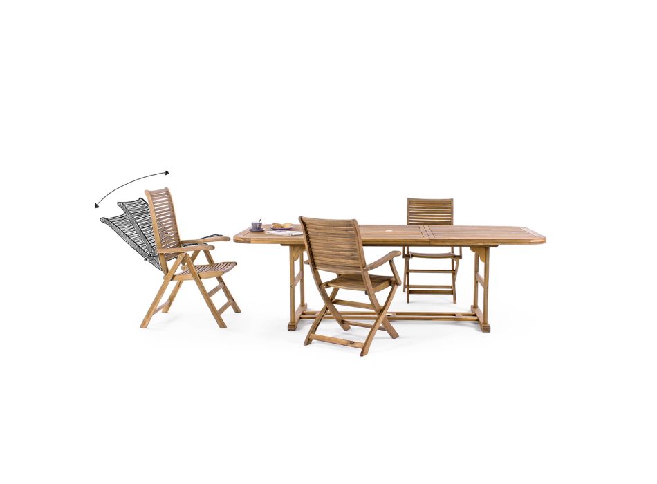 Tavolo Allungabile Fino 240 cm da Giardino in Legno, di Design - Roxen Viadurini