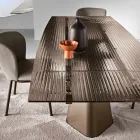 Tavolo Allungabile Fino 240 cm in Vetro Rigato Trasparente Made in Italy - Talete Viadurini