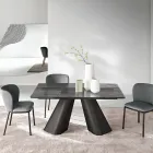 Tavolo Allungabile Fino 240 cm in Vetro Rigato Trasparente Made in Italy - Talete Viadurini