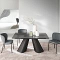 Tavolo Allungabile Fino 240 cm in Vetro Rigato Trasparente Made in Italy - Talete