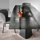 Tavolo Allungabile Fino 240 cm in Vetro Rigato Trasparente Made in Italy - Talete Viadurini
